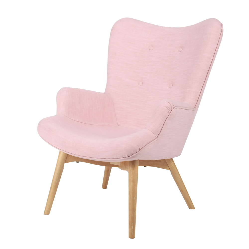 Fauteuil scandinave rose